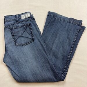 Ariat Denim Ella Trouser Wide Leg Flare Jeans Womens 32S Medium Wash Western